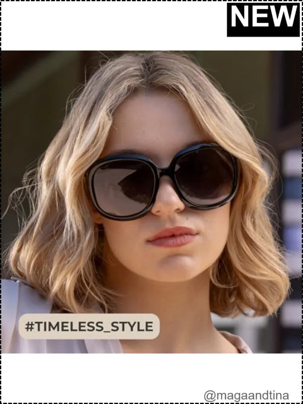 Oversized Polarized Sunglasses Women Retro Bug Eye UV400 Protection